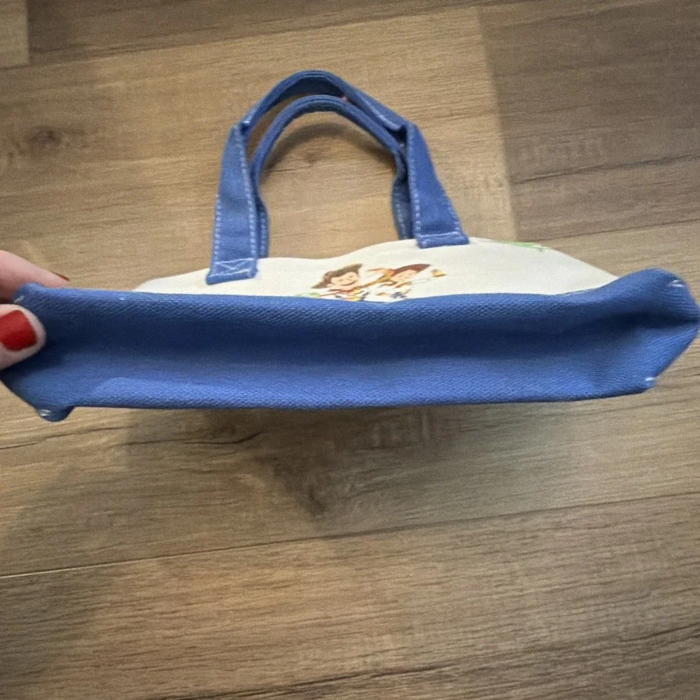 Pottery Barn Kids Toy Story Cotton Small Tote Bag Buzz Woody Jessie Blue/White